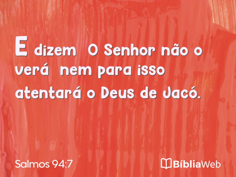 Salmos 94:7 em imagem para compartilhar