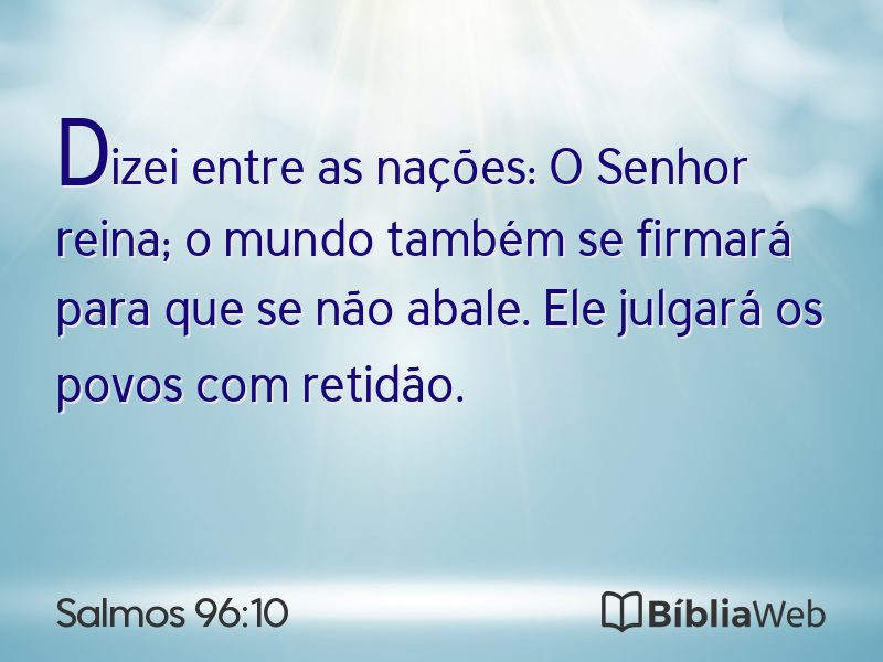 Salmos 96:10 em imagem para compartilhar