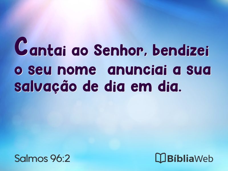 Salmos 96:2 em imagem para compartilhar
