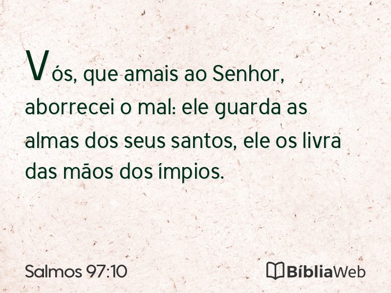 Salmos 97:10 em imagem para compartilhar