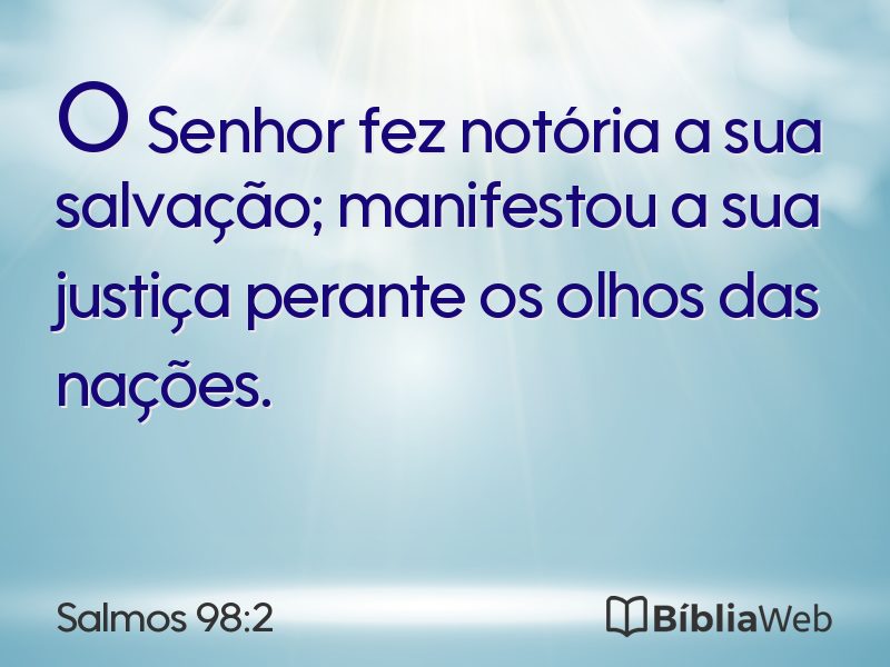 Salmos 98:2 em imagem para compartilhar