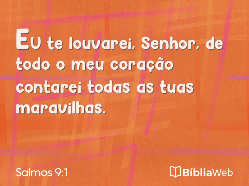 Salmos 9:1 em imagem para compartilhar