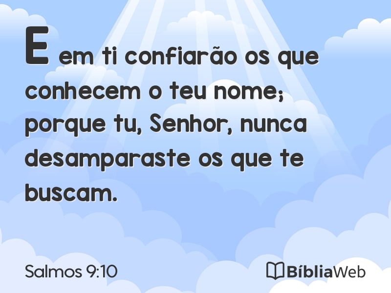 Salmos 9:10 em imagem para compartilhar