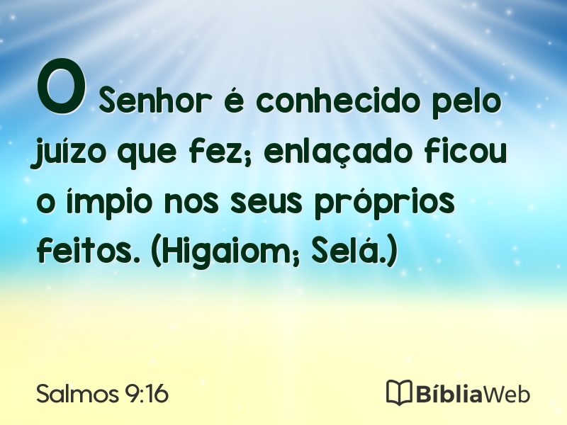 Salmos 9:16 em imagem para compartilhar