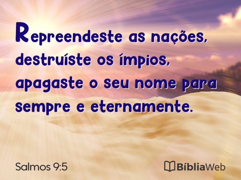 Salmos 9:5 em imagem para compartilhar