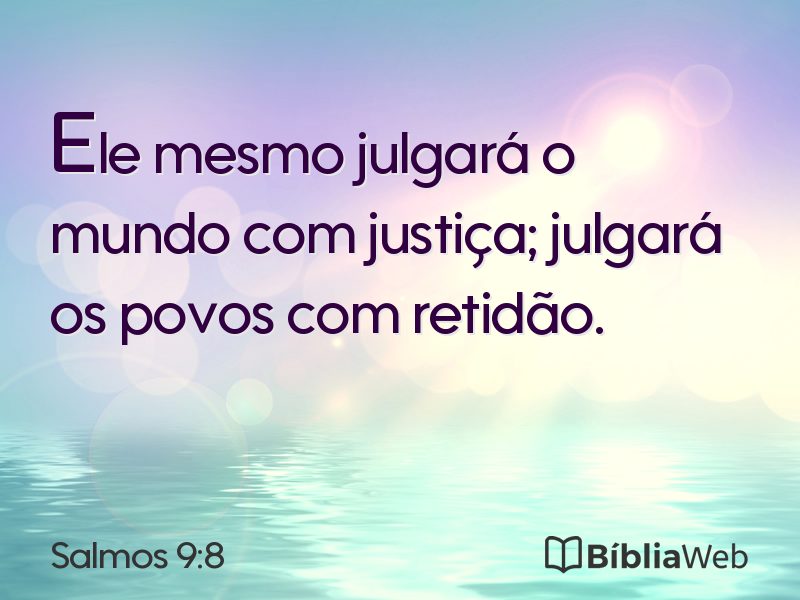 Salmos 9:8 em imagem para compartilhar