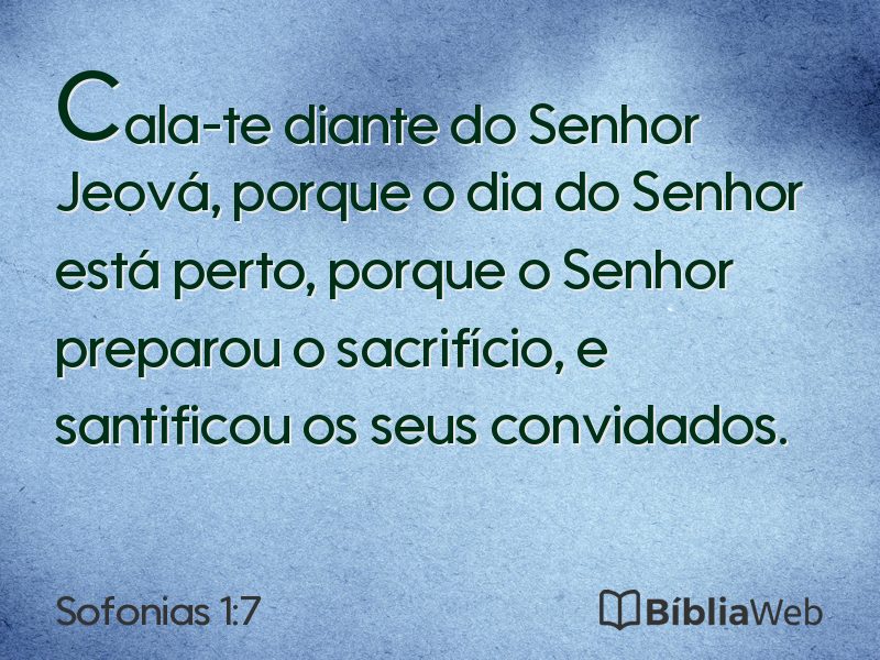 Sofonias 1:7 em imagem para compartilhar