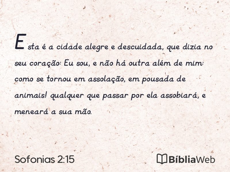Sofonias 2:15 em imagem para compartilhar