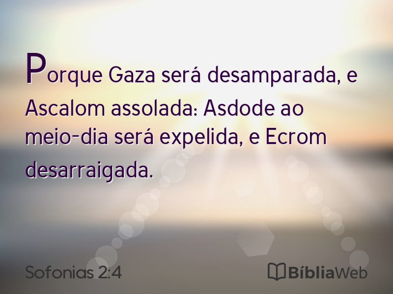 Sofonias 2:4 em imagem para compartilhar