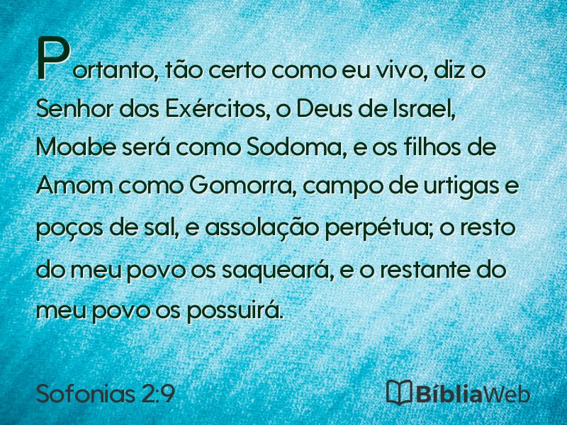 Sofonias 2:9 em imagem para compartilhar