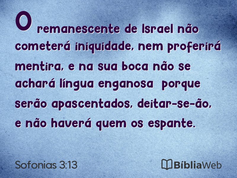 Sofonias 3:13 em imagem para compartilhar
