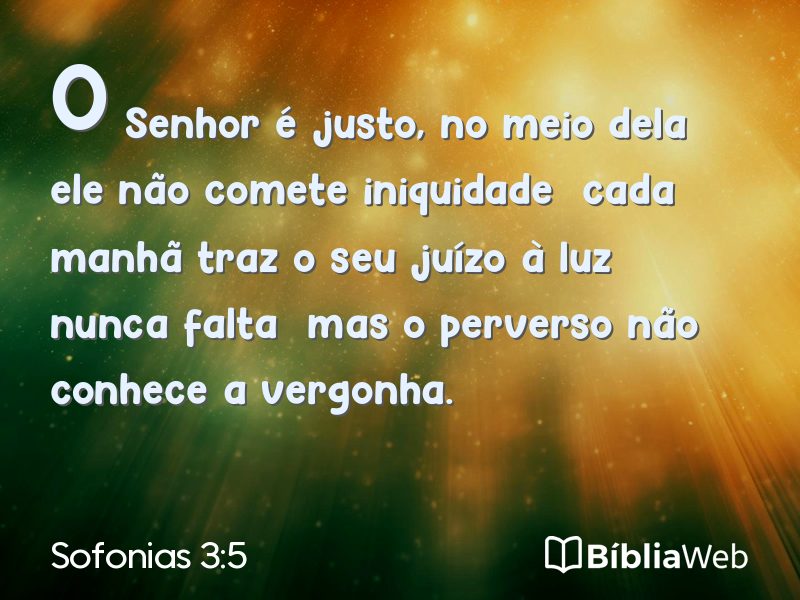 Sofonias 3:5 em imagem para compartilhar