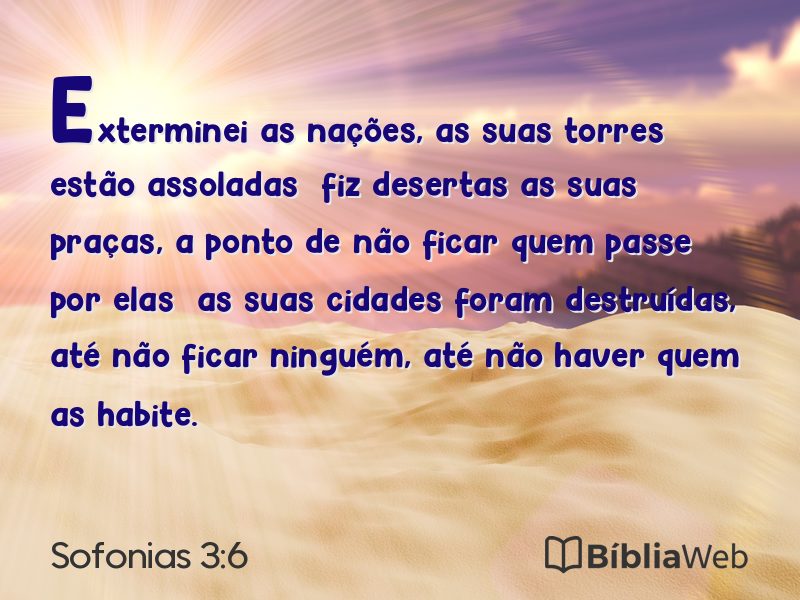 Sofonias 3:6 em imagem para compartilhar