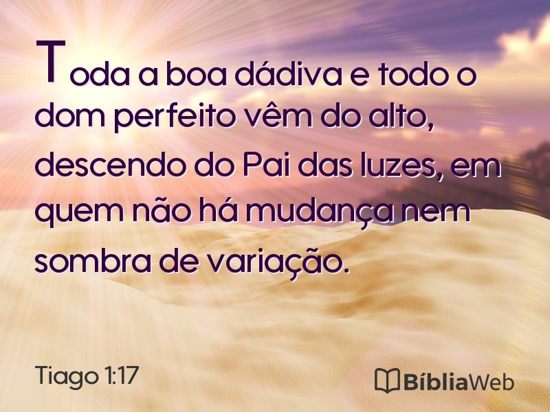 Tiago 1:17 em imagem para compartilhar