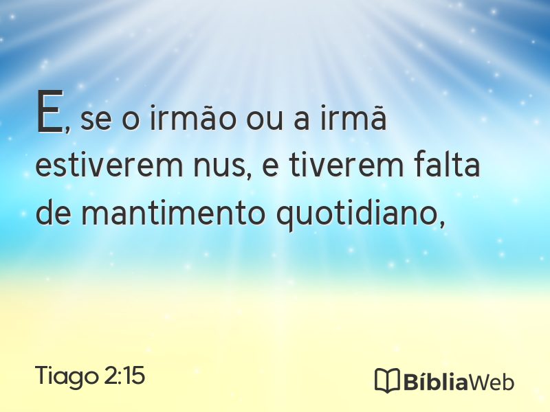 Tiago 2:15 em imagem para compartilhar