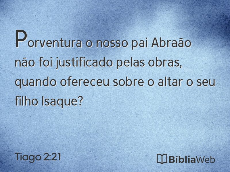 Tiago 2:21 em imagem para compartilhar