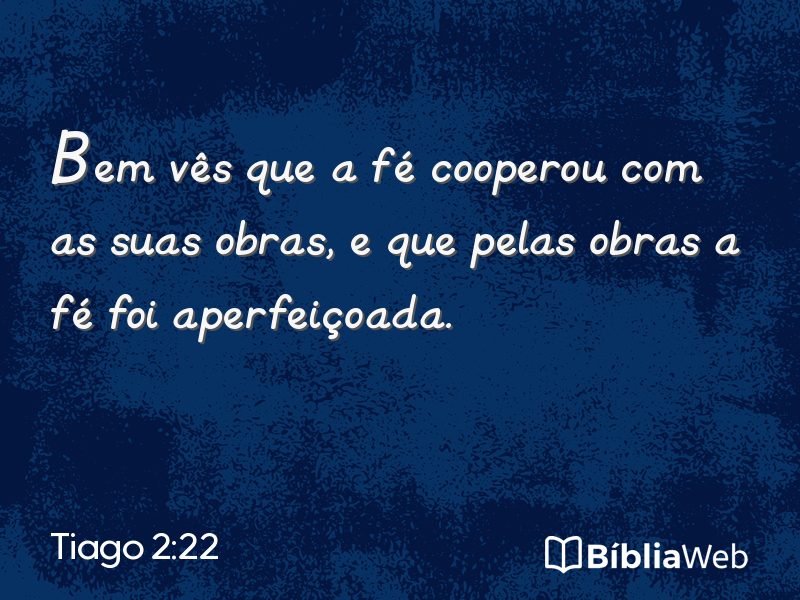 Tiago 2:22 em imagem para compartilhar