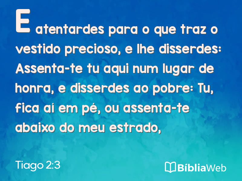 Tiago 2:3 em imagem para compartilhar