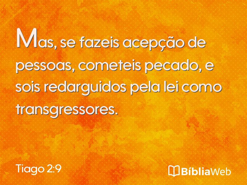 Tiago 2:9 em imagem para compartilhar