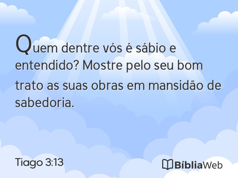 Tiago 3:13 em imagem para compartilhar