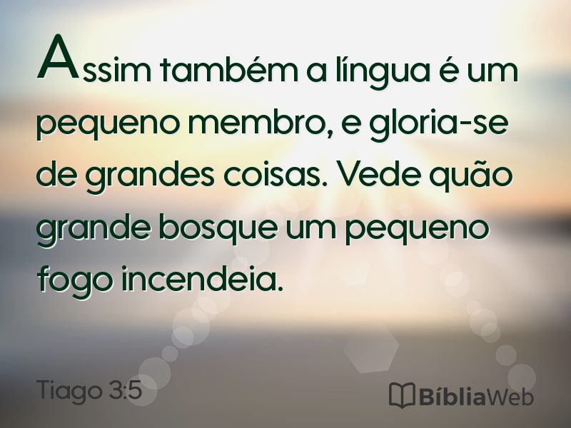 Tiago 3:5 em imagem para compartilhar