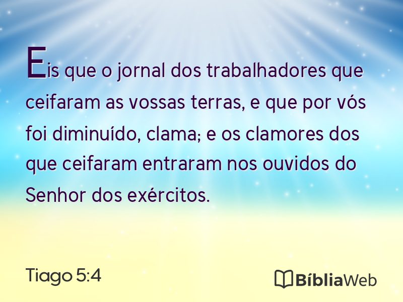 Tiago 5:4 em imagem para compartilhar