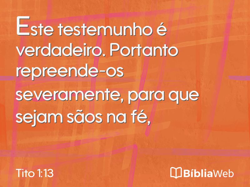 Tito 1:13 em imagem para compartilhar