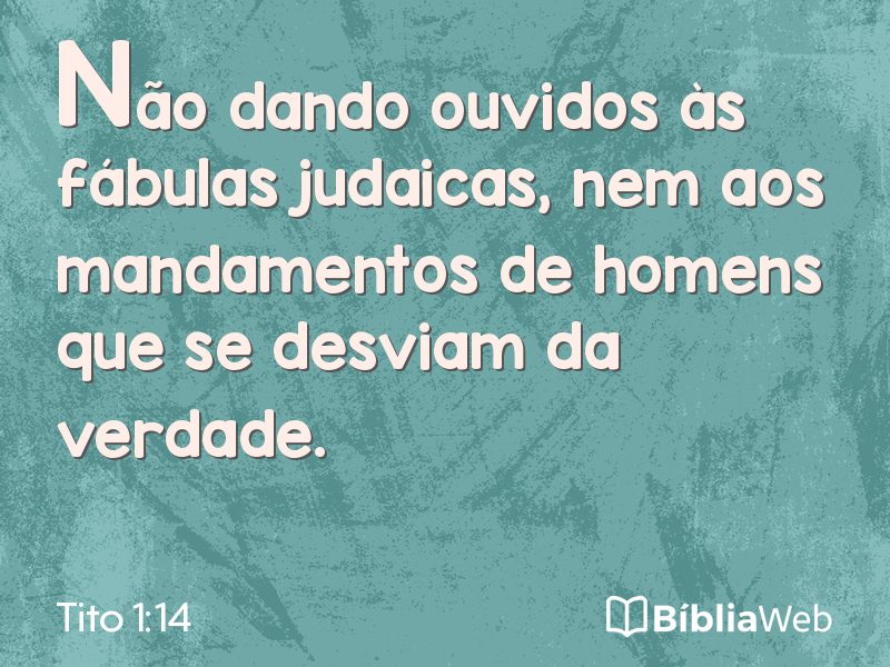 Tito 1:14 em imagem para compartilhar