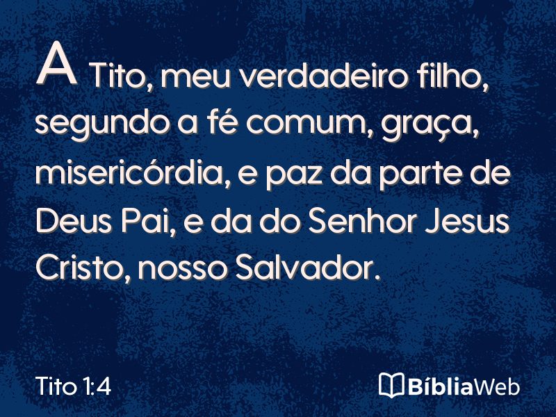 Tito 1:4 em imagem para compartilhar