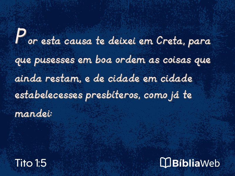 Tito 1:5 em imagem para compartilhar