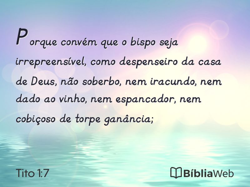 Tito 1:7 em imagem para compartilhar