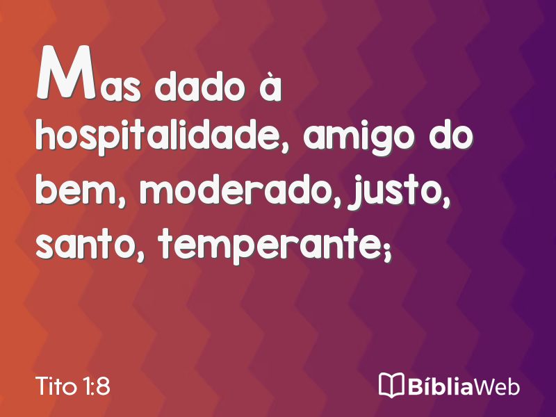 Tito 1:8 em imagem para compartilhar