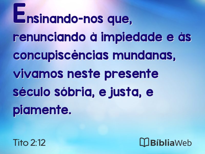 Tito 2:12 em imagem para compartilhar