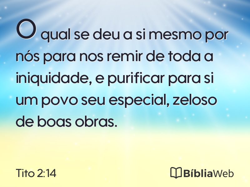 Tito 2:14 em imagem para compartilhar