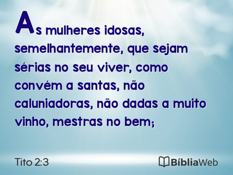 Tito 2:3 em imagem para compartilhar