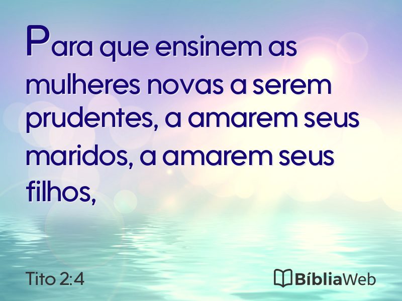 Tito 2:4 em imagem para compartilhar