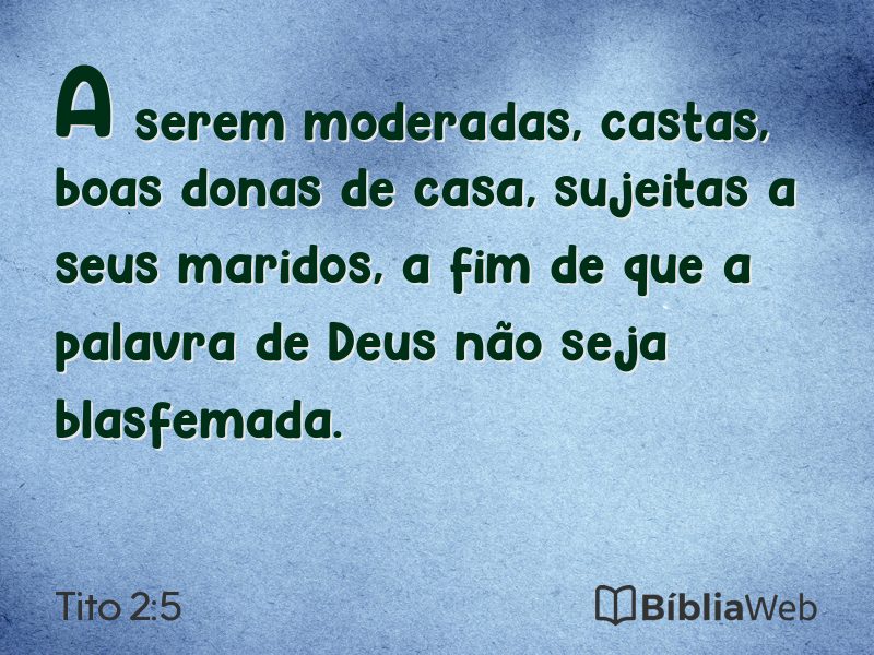 Tito 2:5 em imagem para compartilhar