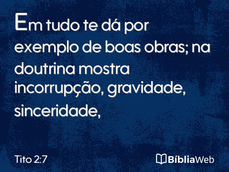 Tito 2:7 em imagem para compartilhar