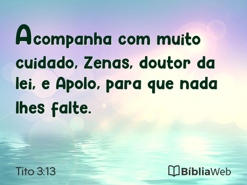 Tito 3:13 em imagem para compartilhar