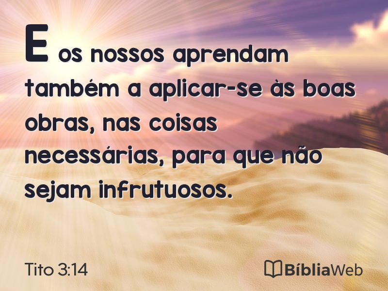 Tito 3:14 em imagem para compartilhar