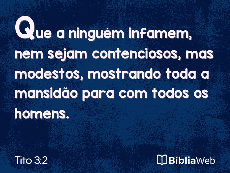Tito 3:2 em imagem para compartilhar