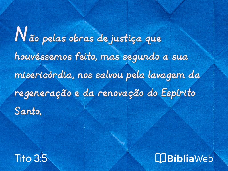 Tito 3:5 em imagem para compartilhar