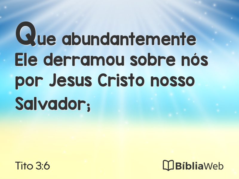 Tito 3:6 em imagem para compartilhar