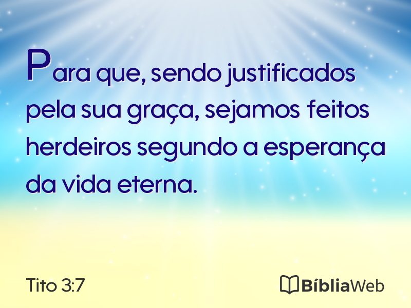 Tito 3:7 em imagem para compartilhar
