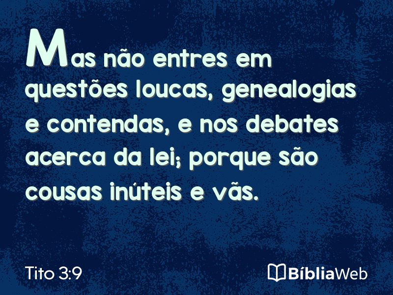 Tito 3:9 em imagem para compartilhar