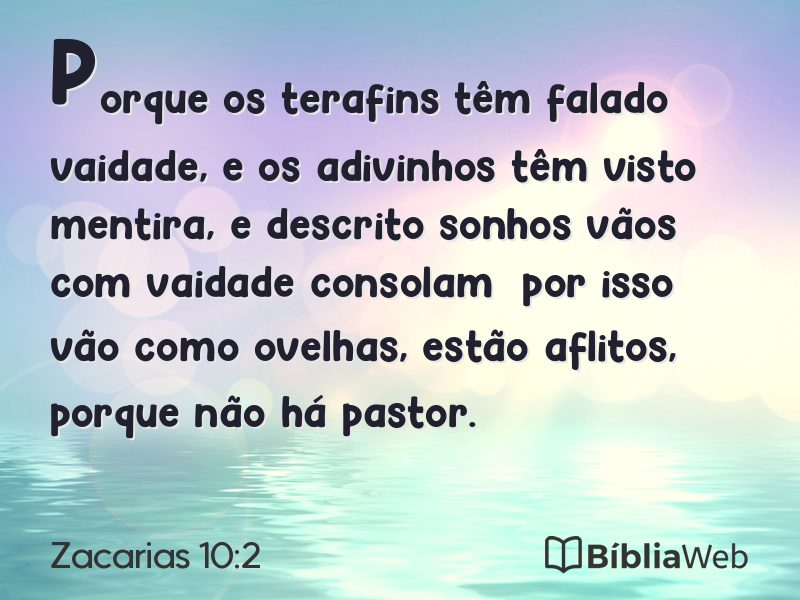 Zacarias 10:2 em imagem para compartilhar