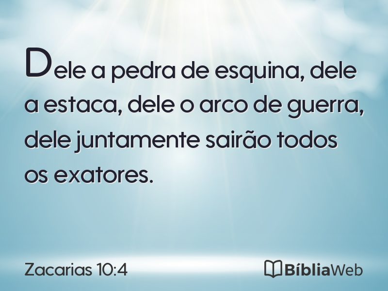 Zacarias 10:4 em imagem para compartilhar