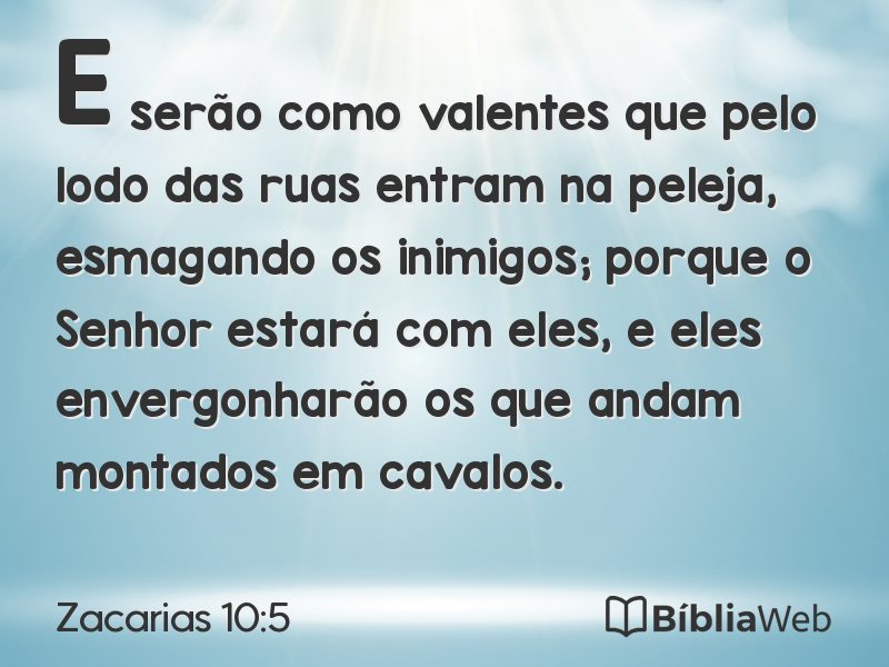 Zacarias 10:5 em imagem para compartilhar
