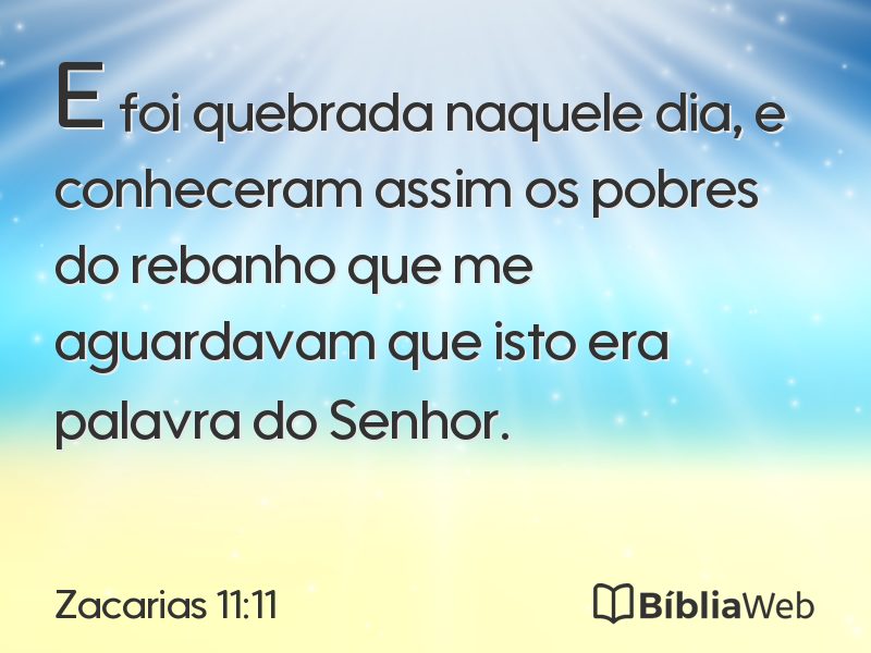 Zacarias 11:11 em imagem para compartilhar