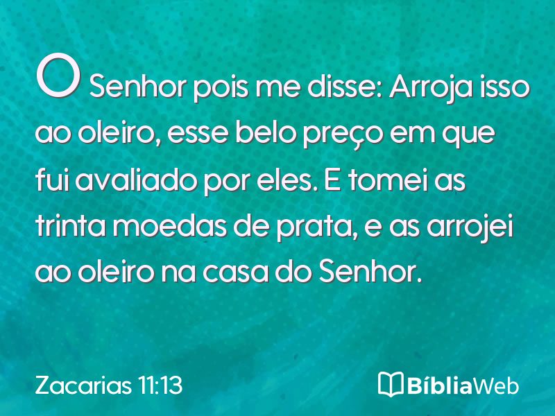 Zacarias 11:13 em imagem para compartilhar